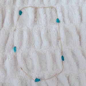*VINTAGE* Kendra Scott Kinley Necklace NWOT - Gold Turquoise